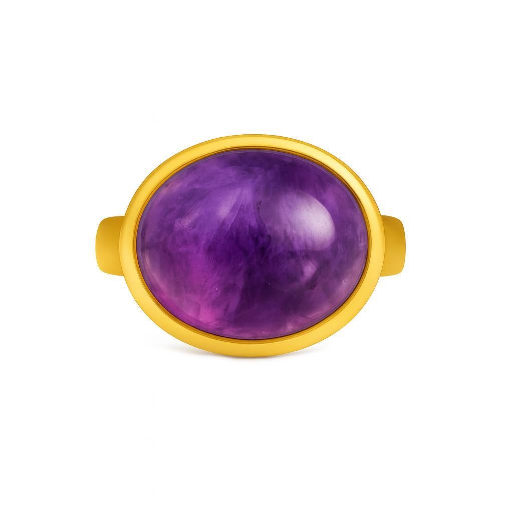 in vendita:  Anello in oro massiccio 14k con cabochon di ametista 5
