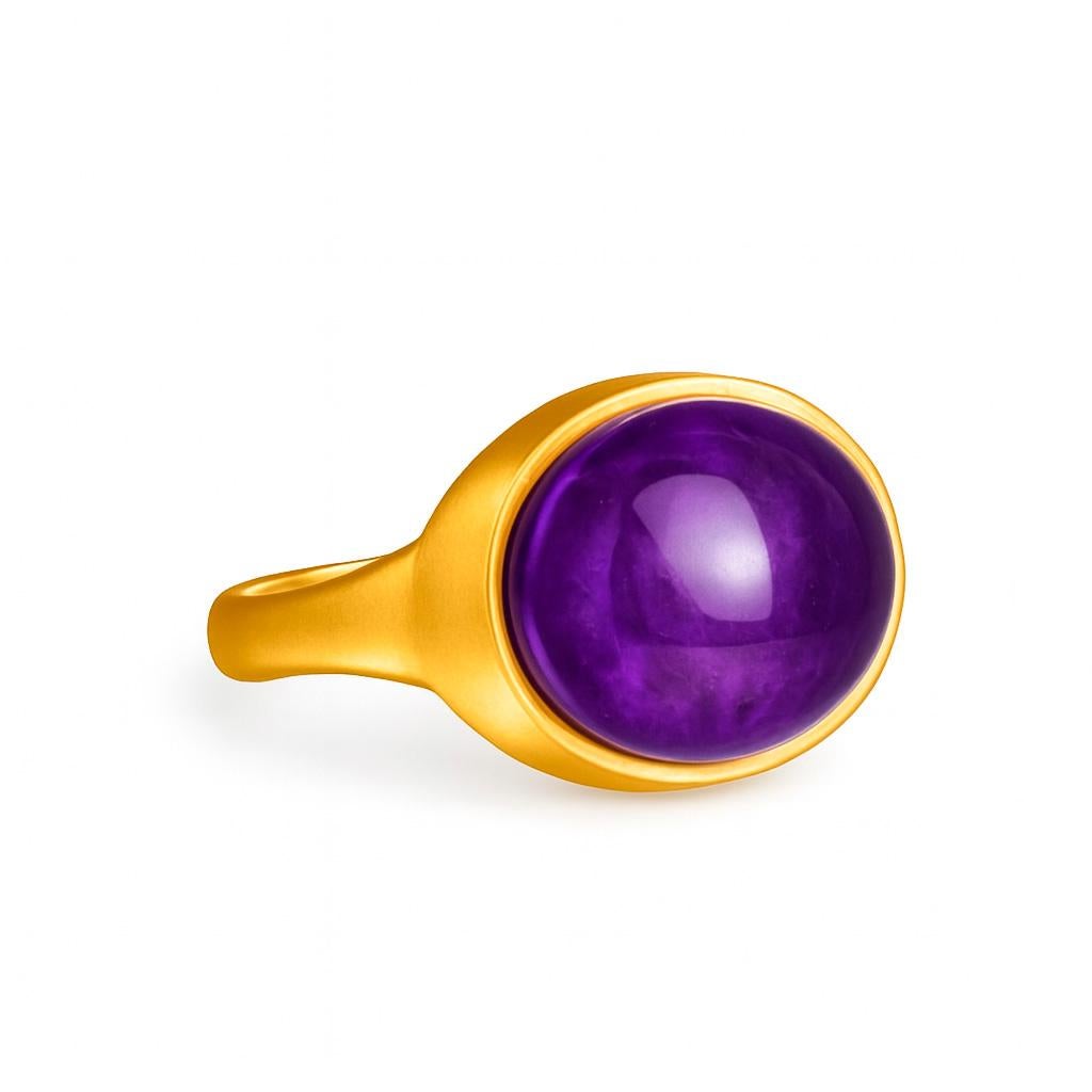 in vendita:  Anello in oro massiccio 14k con cabochon di ametista 6