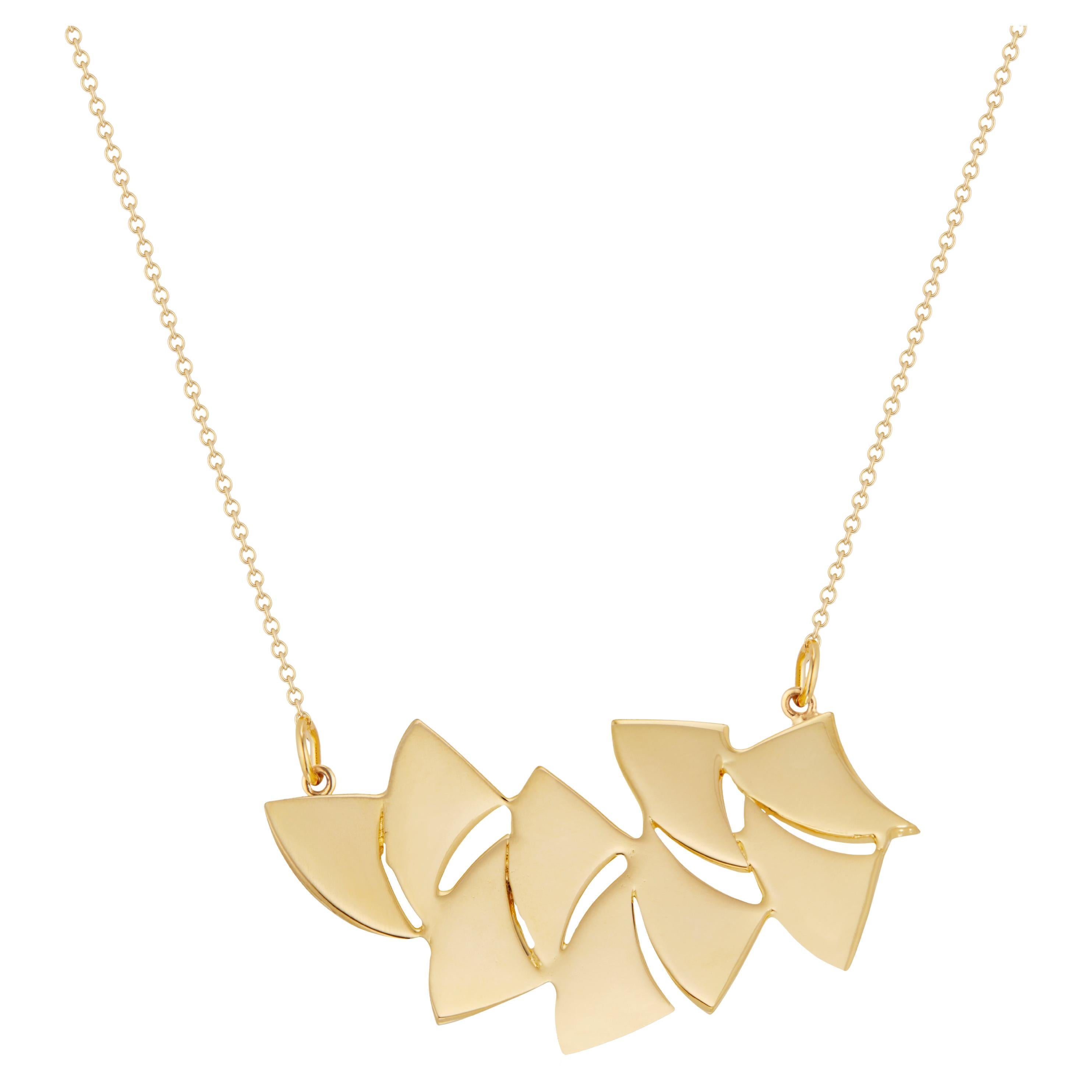 14K Solid Gold Shark Tooth Plate Choker by Chee Lee New York For Sale