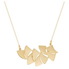 14K Solid Gold Shark Tooth Plate Choker by Chee Lee New York