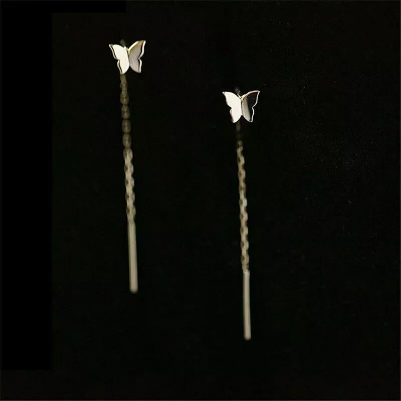 14K Solid Gold Simple Butterfly Earrings For Women Korean Fine Jewelry Tassel.
Light weight can be worn everyday

Additional information:
Condition: New with tags: A brand-new, unused, and unworn item (including handmade items) in the original