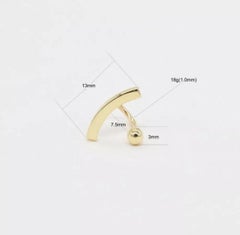 14K Solid Gold Smiley Open Huggie Hoop Piercings For Women Earrings Gift For Mom