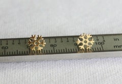 14k Solid Gold Snowflake Ear Piercing Dainty Gold Nose Ear Piercing Jewelry Gift