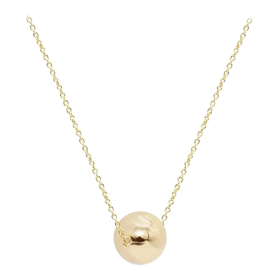 14k Solid Gold Sphere Necklace