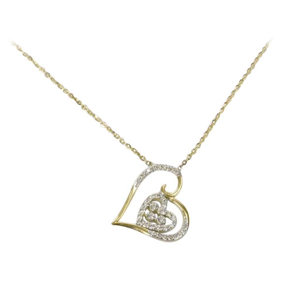 Collier à breloques carrées minimaliste en or massif 14 carats avec diamants en vente