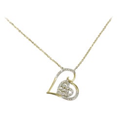 14k Massivgold Quadratische Charm-Diamant-Halskette Minimalistische Dainty Charm-Halskette