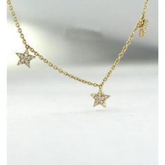 14K Solid Gold Star Constellation Necklace