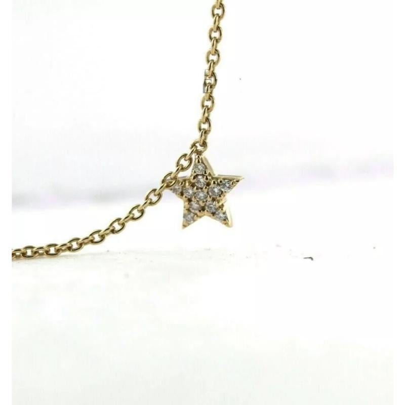 Collar Constelación Estrella Oro Macizo 14K Corte redondo en venta