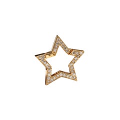 14K Solid Gold Star Shape Lobster Clasps Natural Diamond Clasps For Jewelry.
