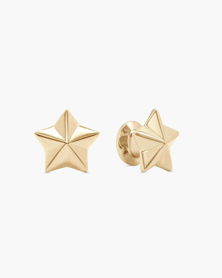 Art Deco 14k Solid Gold Star Stud Smart Watch Accessory Gold Watch Band Accessory Gift For Sale