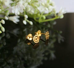 14k Solid Gold Symbol Studs Minimalist Gold Body Piercing Jewelry Nose Ear Stud.