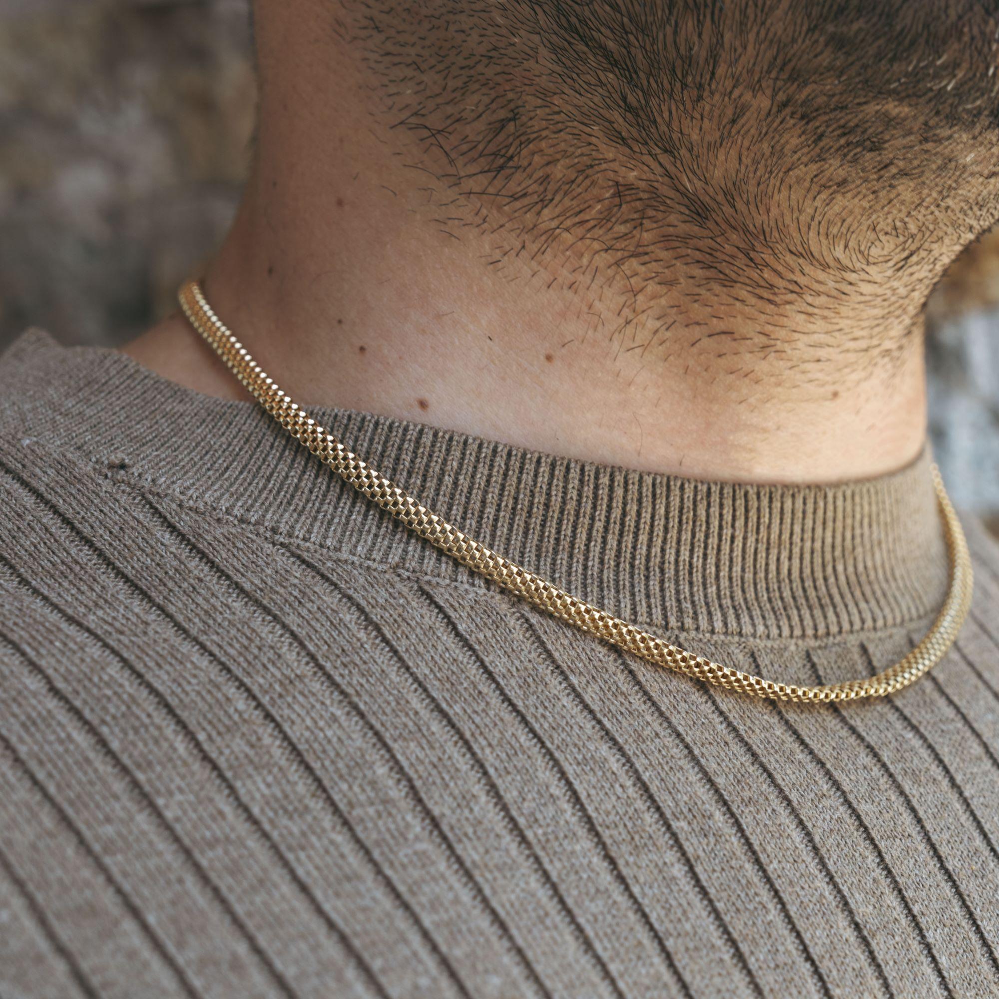 Collana a catena Popcorn in oro massiccio 14K - Gioielli massimalisti fatti a mano e audaci in vendita 5