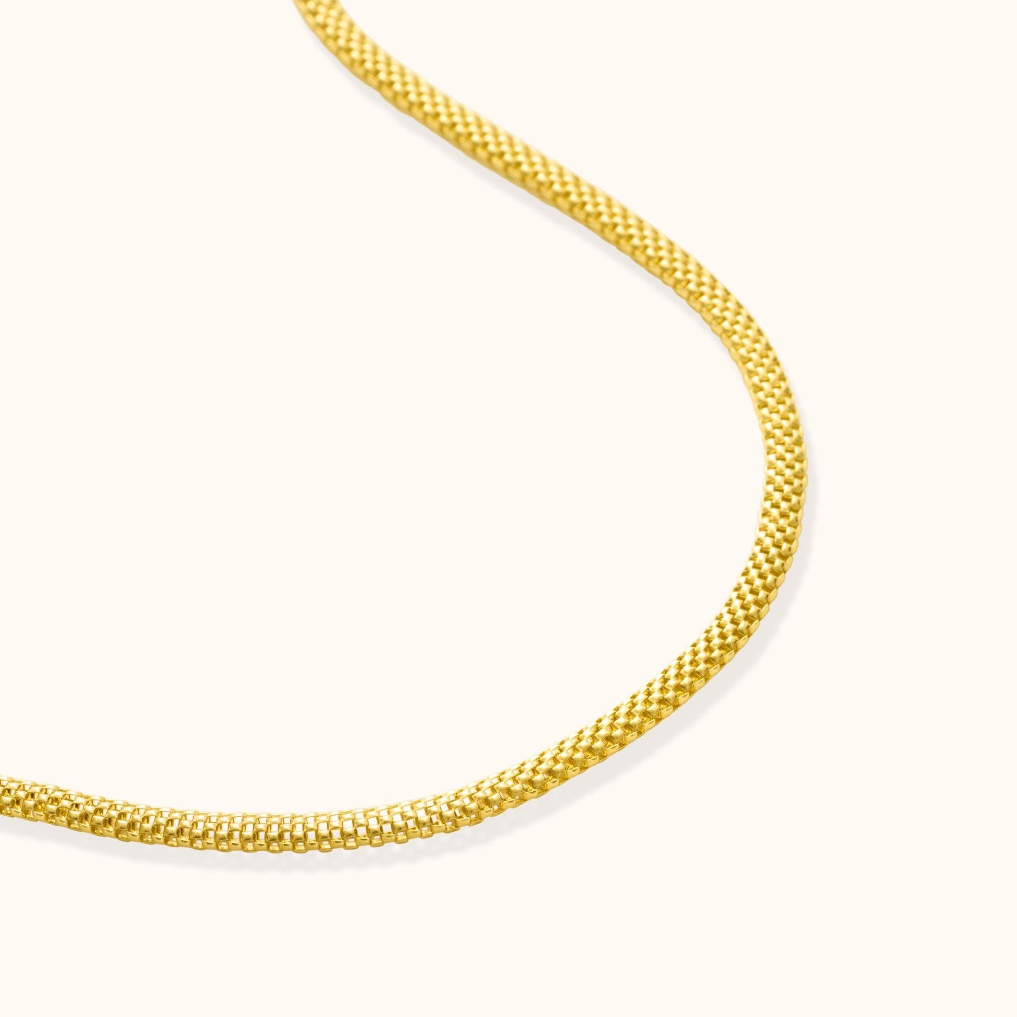 Contemporaneo Collana a catena Popcorn in oro massiccio 14K - Gioielli massimalisti fatti a mano e audaci in vendita