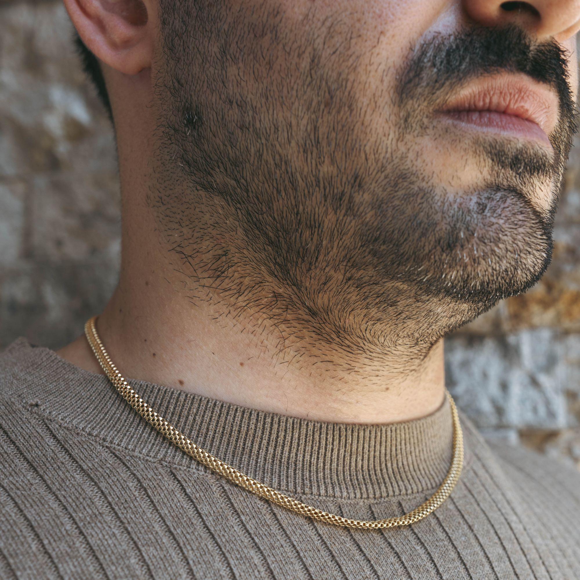 Collana a catena Popcorn in oro massiccio 14K - Gioielli massimalisti fatti a mano e audaci in vendita 1