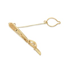 14k SOLID GOLD TIE CLIP w. CZ Accent - GIFT FOR HIM