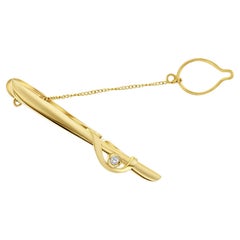 alfiler de corbata de oro macizo de 14k c. Acento CZ - REGALO PARA ÉL