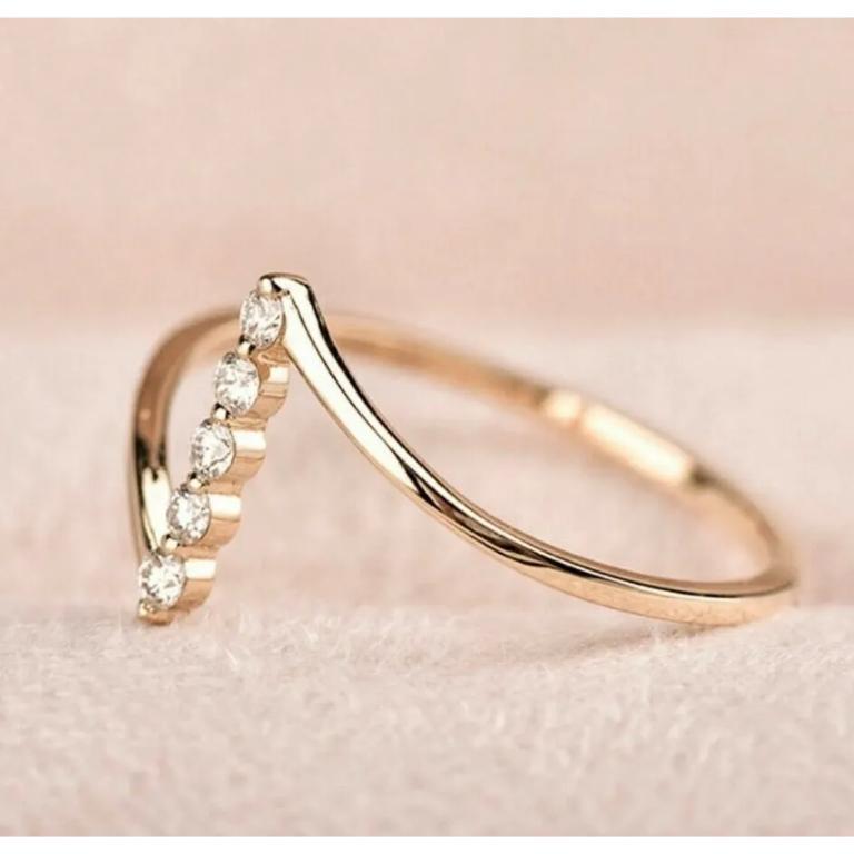 14k Solid Gold Tiny Diamond Skinny Dainty Ring Minimalist Diamond Gold Ring Gift
Light weight can be worn everyday

Additional information:
Condition: New with tags: A brand-new, unused, and unworn item (including handmade items) in the original