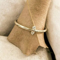Tiny Round Diamond Pinky Dainty Minimalist Ring in 14k Solid Gold