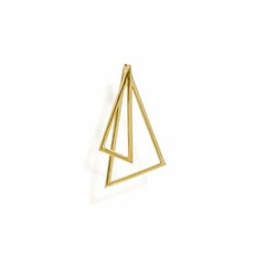 14K Solid Gold Triangle Ear Jacket Earring