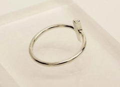 14k Massivgold Vertikaler Bar Handgefertigter, zarter Damenring