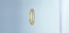 14K Solid Gold Wave Style Diamond Ring Band Christmas Ring.