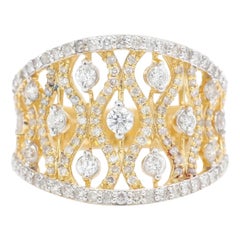 Anillo de oro macizo de 14 quilates con diamantes naturales (certificado)