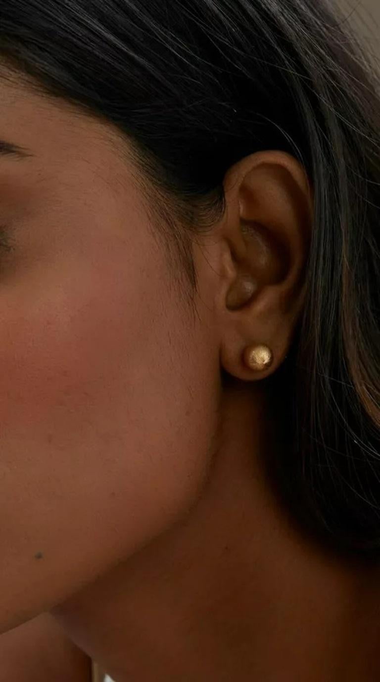 14k Solid Rose Gold Studs Round Earring In New Condition For Sale In Chicago, IL