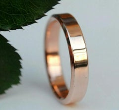 14k Solid Rose Gold Wedding Band Men Jewelry