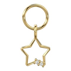 Colgante Estrella Maciza de 14K Colgantes en forma de estrella hechos a mano con diamantes naturales.