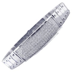 Bracelet pour hommes en or blanc massif 14 carats à maillons à vis avec ID en diamants de 3 carats 57,9 g 8,25"