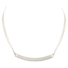 14k Massiv-Weißgold Diamant-Halskette mit Kette, feines Schmuckgeschenk für Tochter