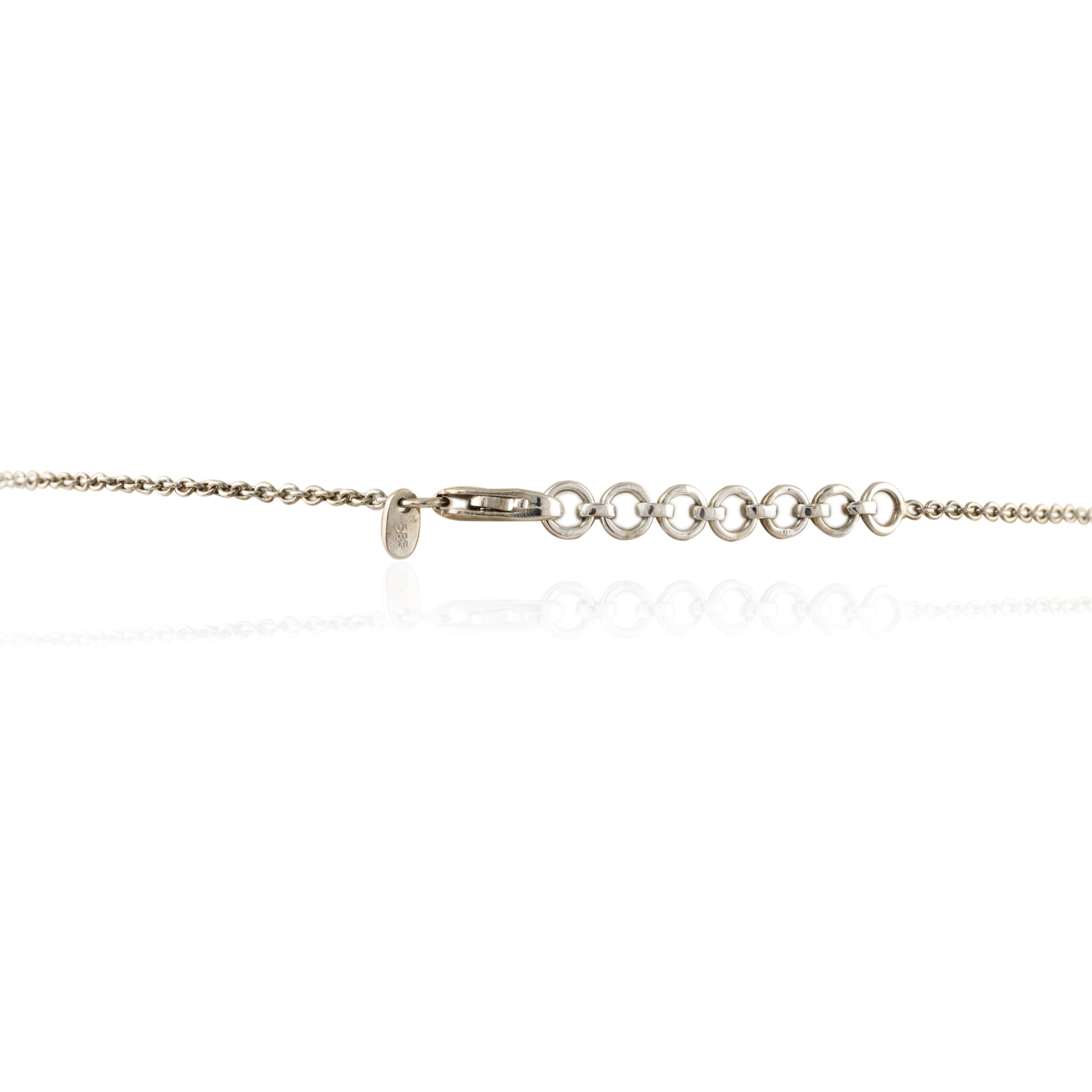 14k Massiv-Weißgold Diamant-Briefclip-Halskette, Tochter Geschenk Weihnachtsgeschenk im Angebot 1
