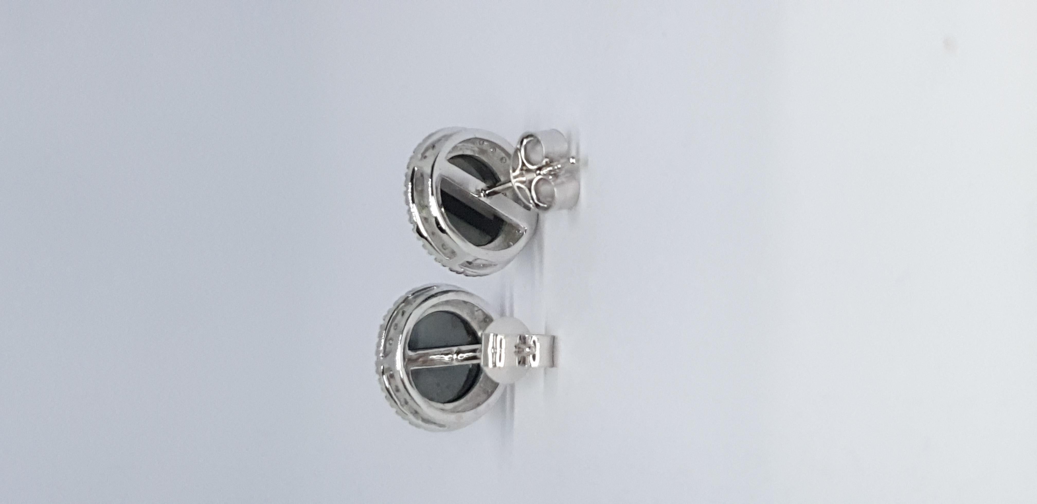 14K Solid Real White Gold Diamond Studded Spinel Stud Earring For Women. For Sale 8
