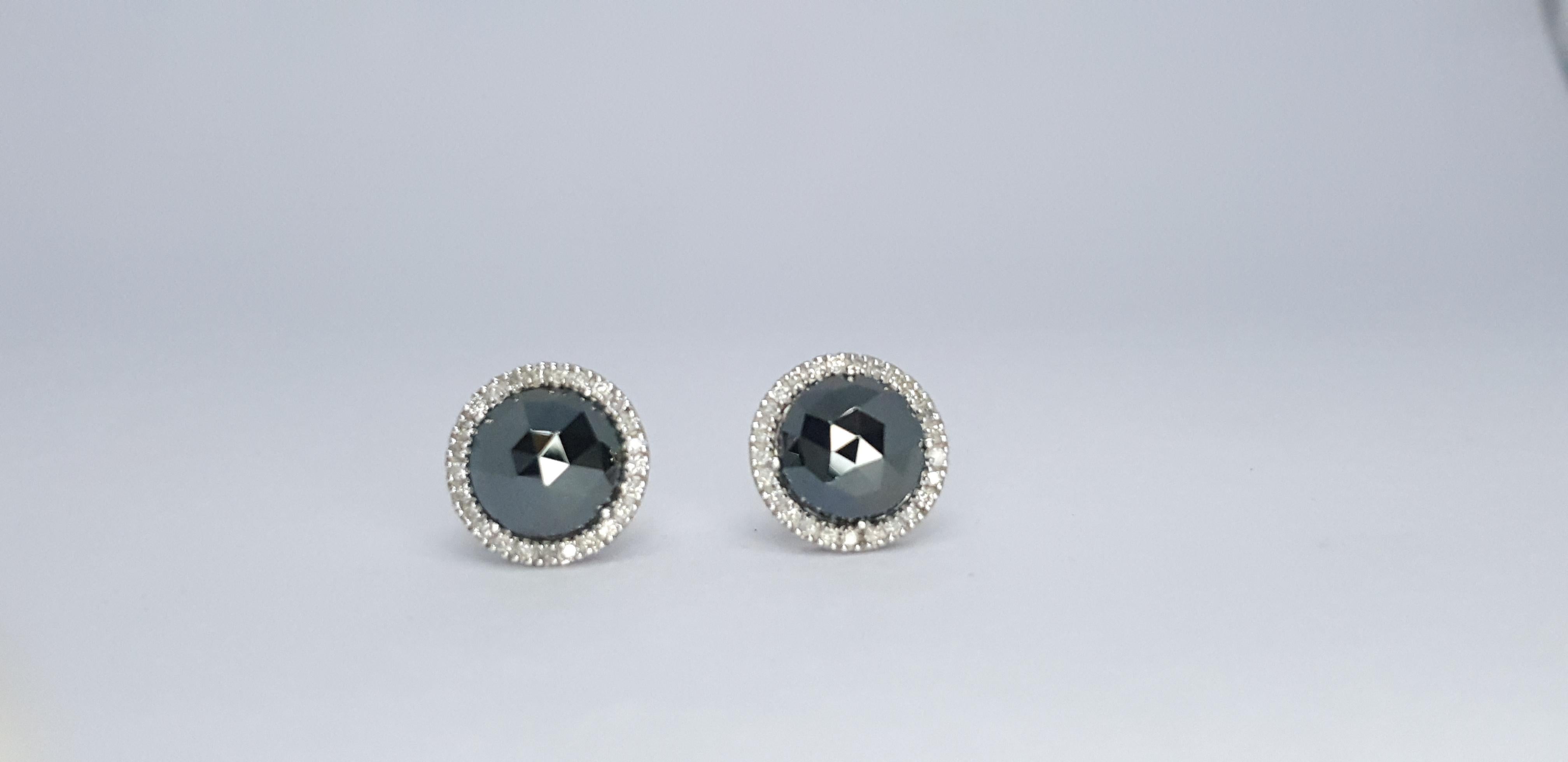 Art Deco 14K Solid Real White Gold Diamond Studded Spinel Stud Earring For Women. For Sale