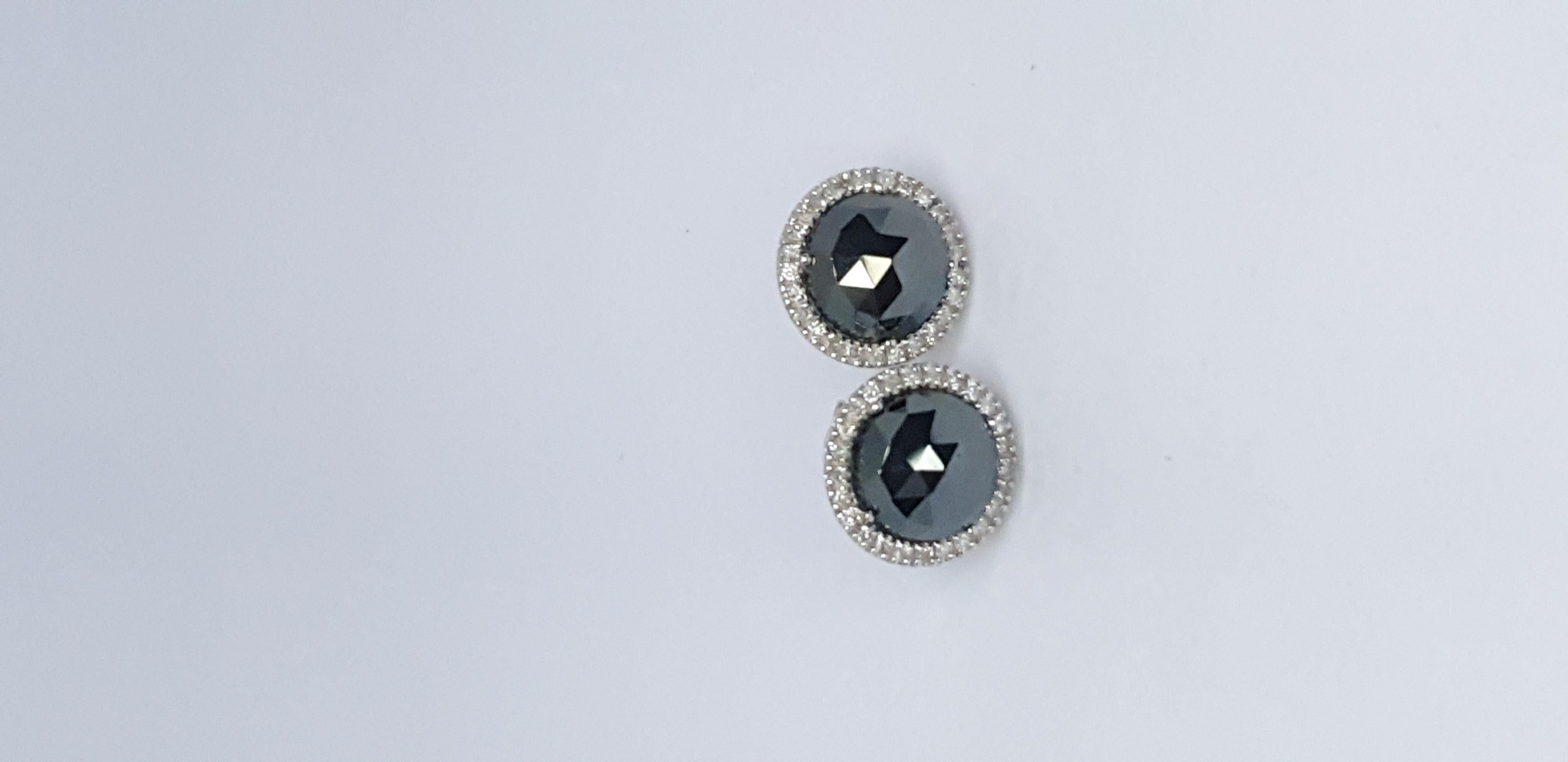 14K Solid Real White Gold Diamond Studded Spinel Stud Earring For Women. For Sale 2