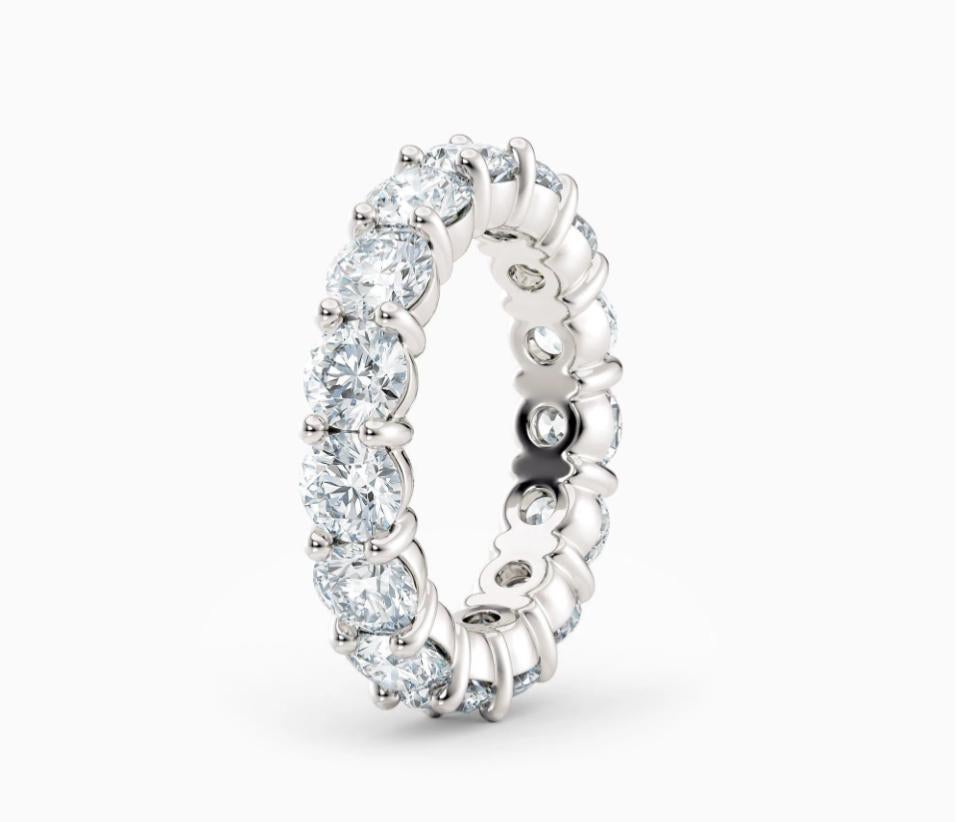 14 Karat massives Weißgold IGI-zertifizierter Ewigkeitsring mit 3 Karat Diamanten (Moderne) im Angebot