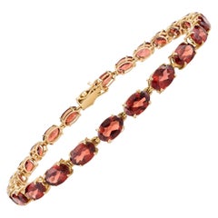 14k massives Gelbgold 13,26 Karat Granat-Tennisarmband Hochzeitsgeschenk für sie