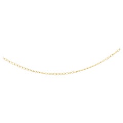 14k Solid Yellow Gold 1mm Ultrathin 15 Inch Cable Chain Choker Necklace