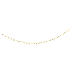 14k Solid Yellow Gold 1mm Ultrathin 15 Inch Cable Chain Choker Necklace