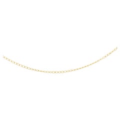 Collier ras du cou en or jaune massif 14 carats avec chaîne ultrafine de 1 mm de diamètre de 15 pouces