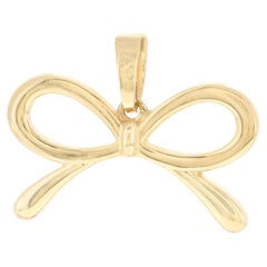 14K Solid Yellow Gold Bow Pendant Gift for Her Wedding Anniversary Jewelry