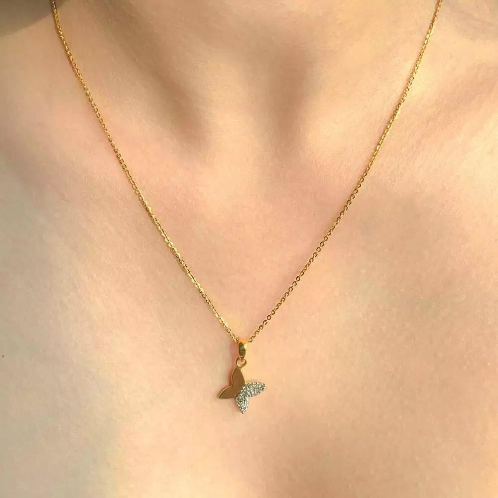 14K Solid Gold Butterfly Necklace Diamond Wedding Necklace Gift Minimalist Gift.

Additional information:
Material: 14K Solid Gold, Natural Diamond
Pendant Shape: Butterfly
Country of Origin: India
Country/Region of Manufacture: India
Style: Beaded,