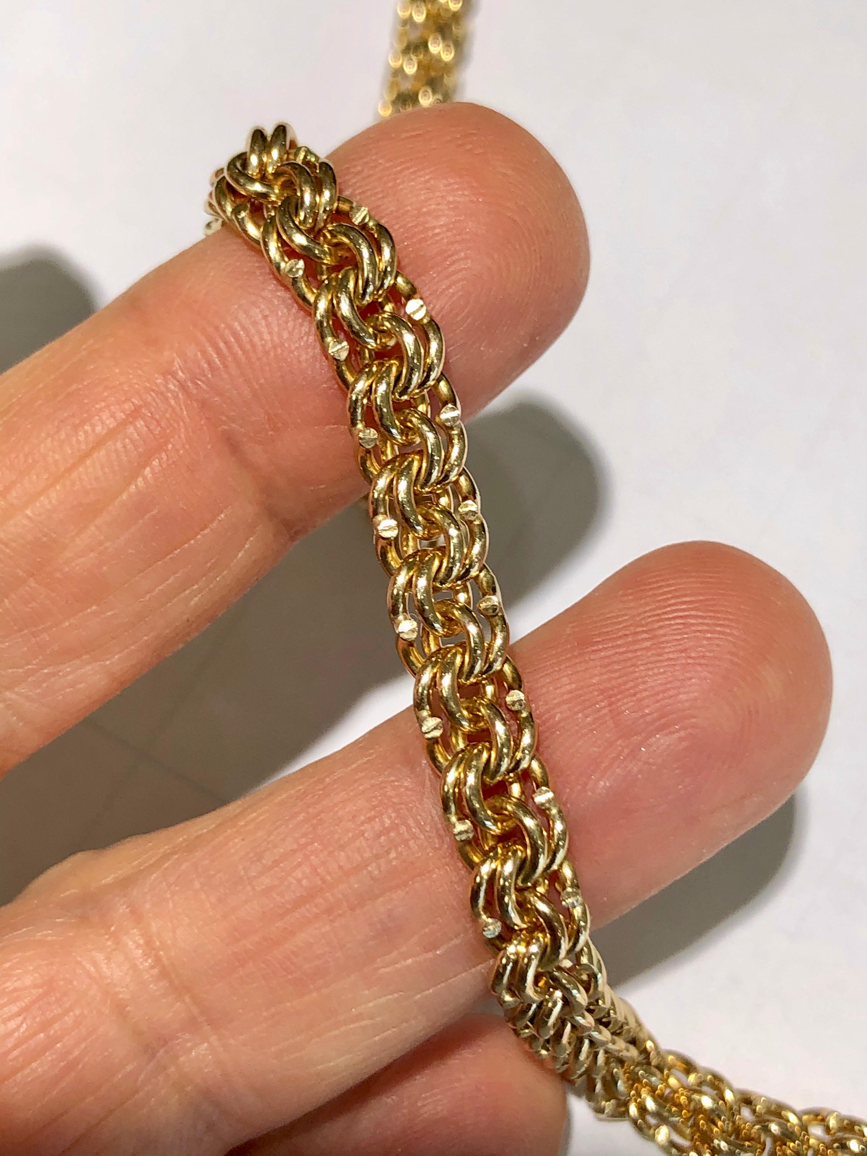 18 Karat massives Gelbgold Kette Halskette Handgefertigt Männer Frauen (Zeitgenössisch) im Angebot