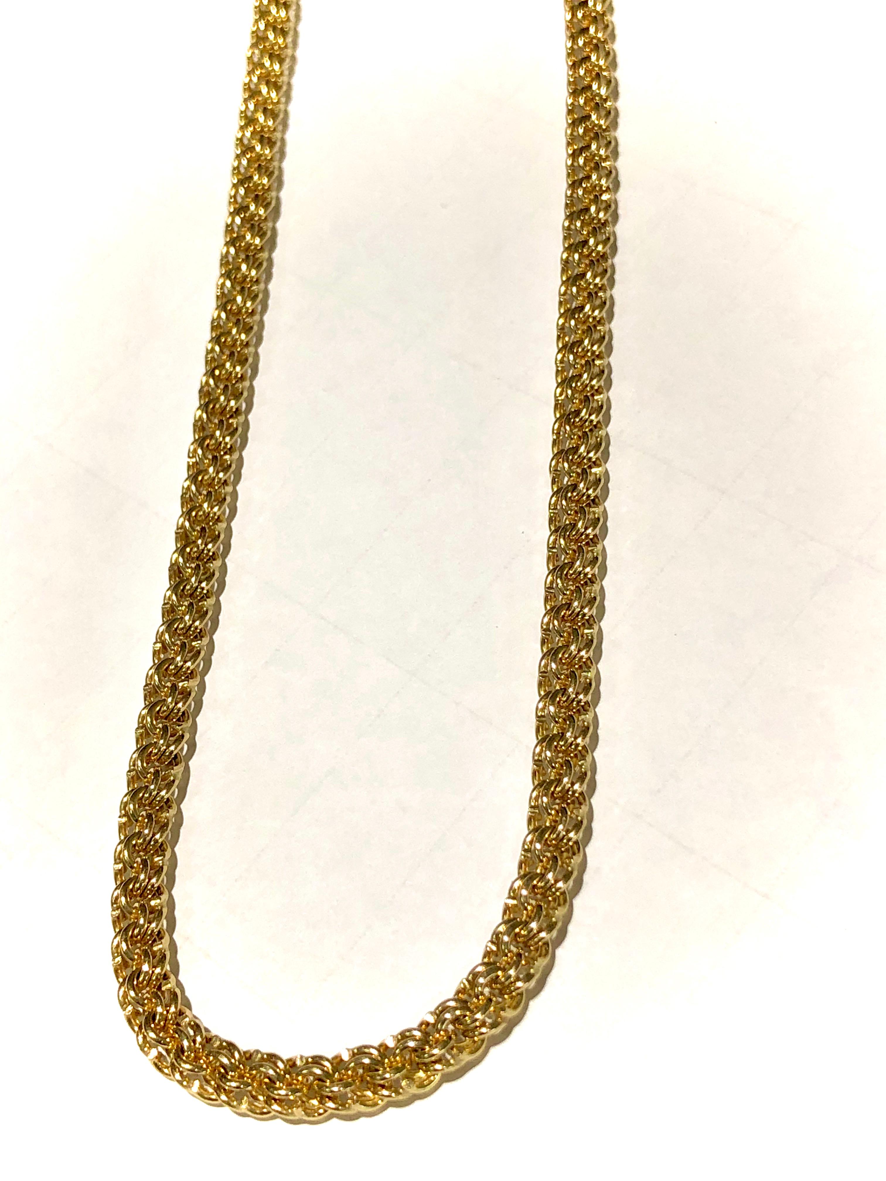 Contemporary 18 Karat Solid Yellow Gold Chain Necklace Handmade Men Women For Sale