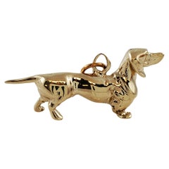 Vintage 14K Solid Yellow Gold Dachshund Charm