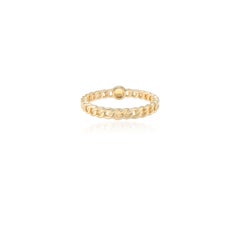 14k Solid Yellow Gold Dainty Round Cut Citrine Gemstone Stackable Ring
