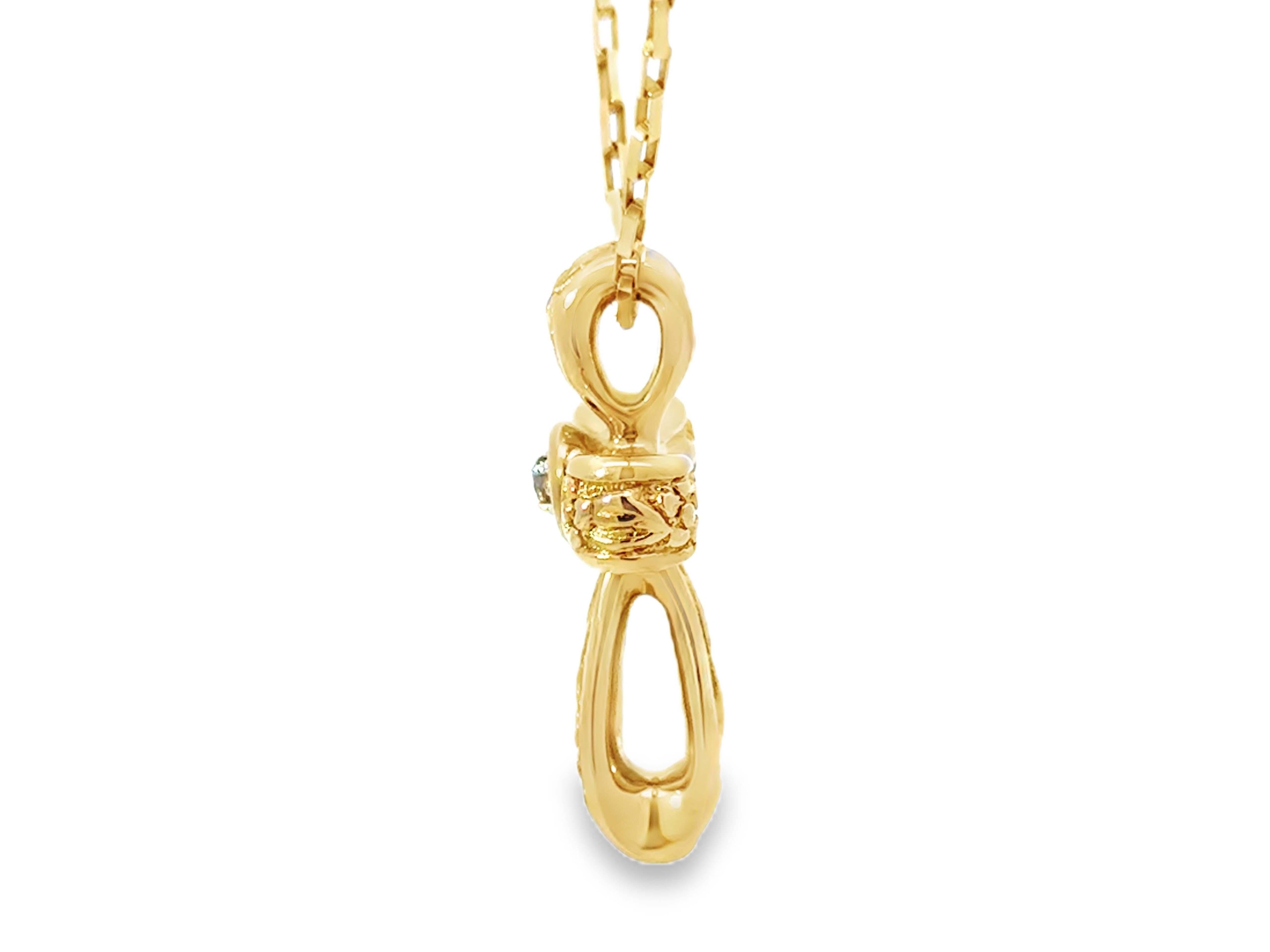 Women's 14K Solid Yellow Gold Diamond Cross Pendant on Paper Clip Chain