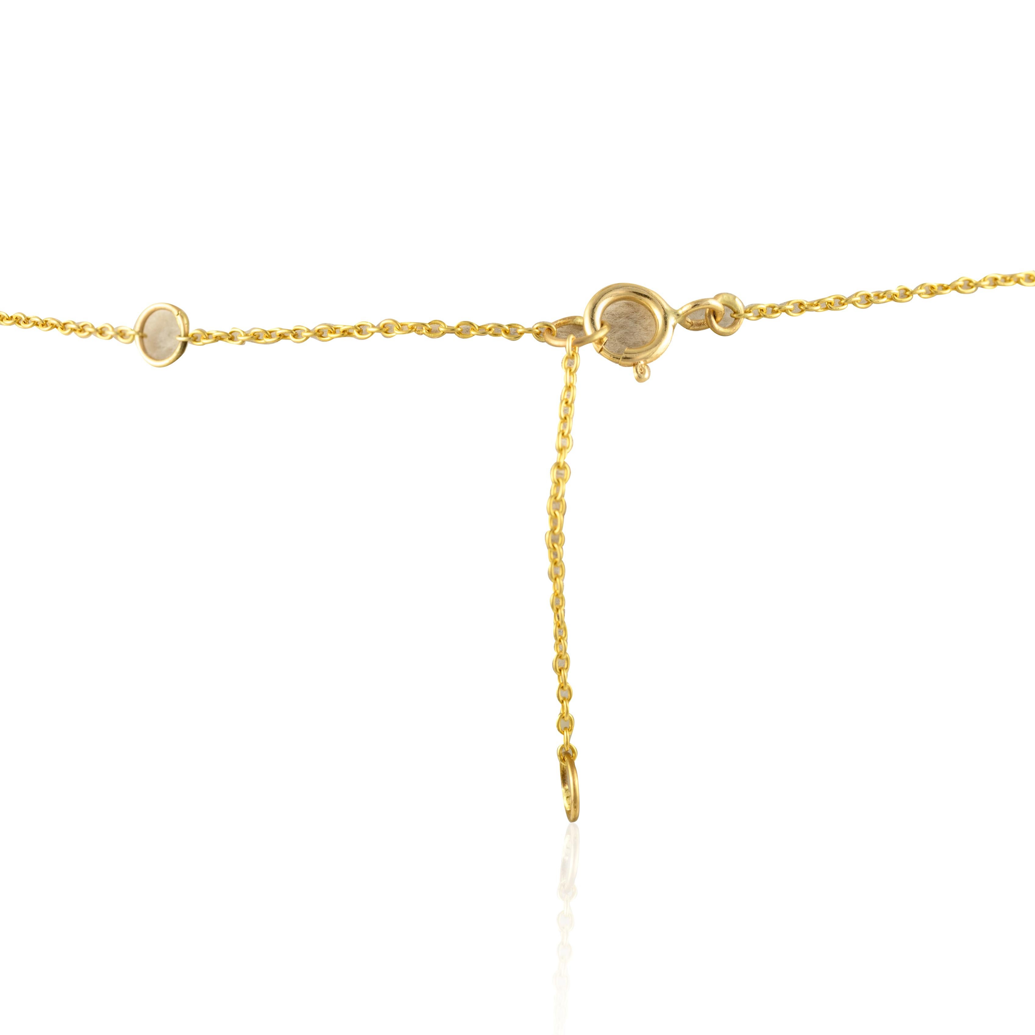 14k Solid Yellow Gold Diamond Emerald Baguette Bar Necklace, Thank You Gift For Sale 5