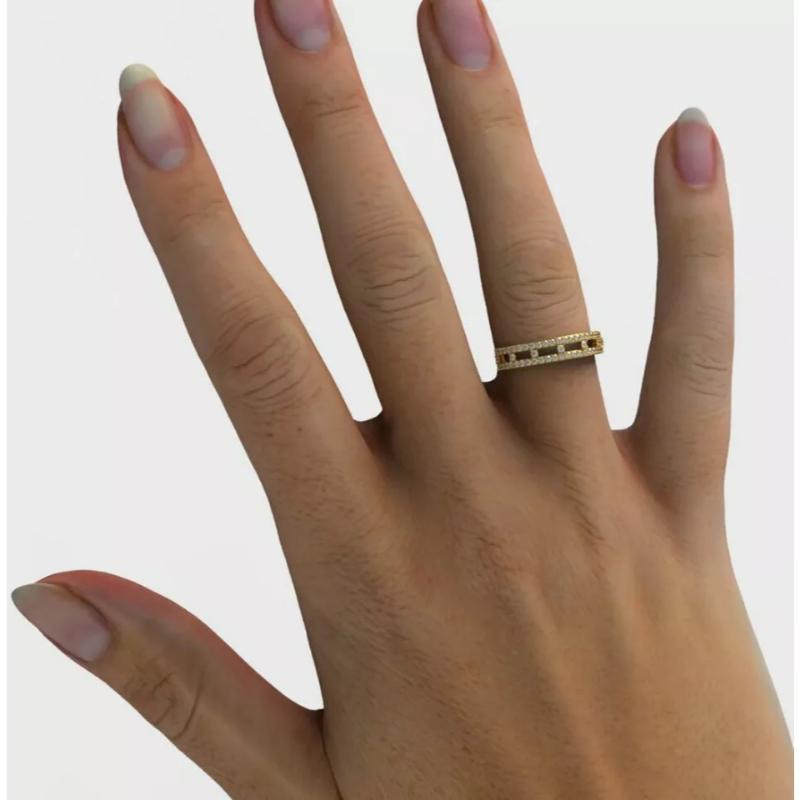14K Solid Yellow Gold Diamond Wedding Band In New Condition For Sale In Chicago, IL