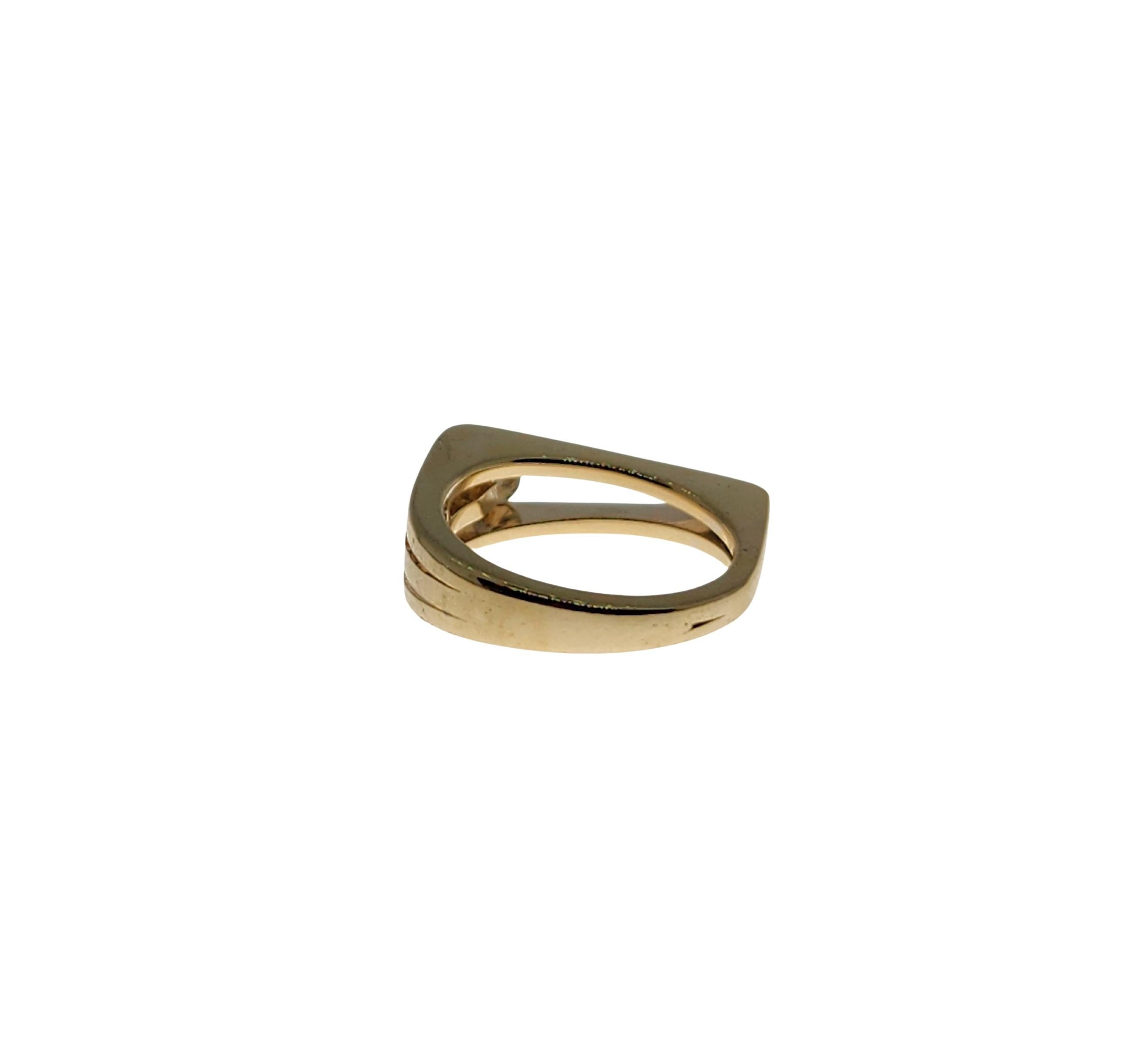 Modern 14K Solid Yellow Gold Fashion Ring with Pressure Set .90CT Old Miner Diamond  For Sale